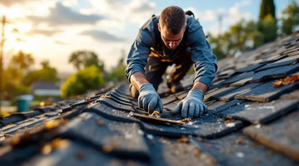 A professional roofing crew installing heavy-duty asphalt shingles on a commercial facility in Bountiful.